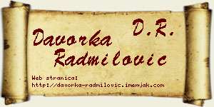Davorka Radmilović vizit kartica